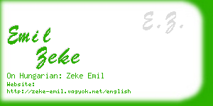 emil zeke business card